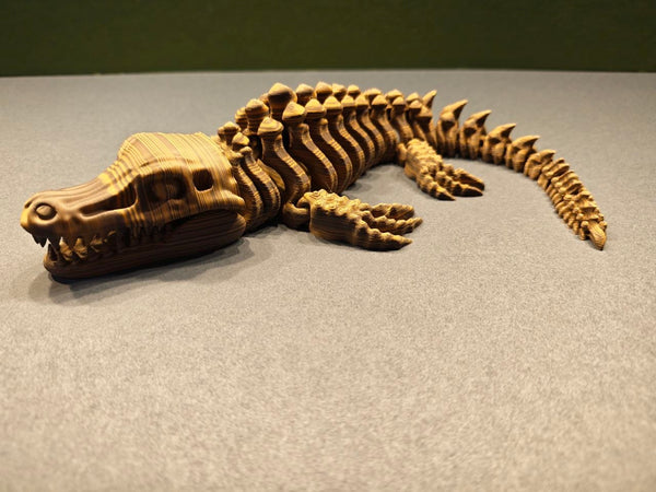 35cm articulated Mosasaurus skeleton model shown in full side profile