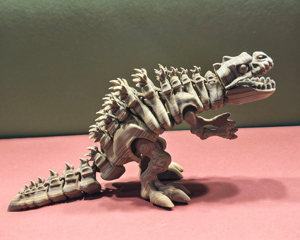 36cm articulated kaiju skeleton model shown in full side profile