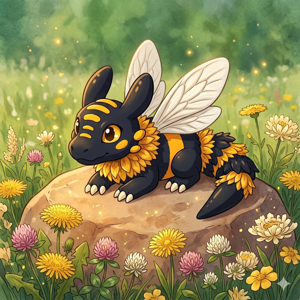 Melleth flower-themed fantasy dragon figure with soft colour detail and display pose.