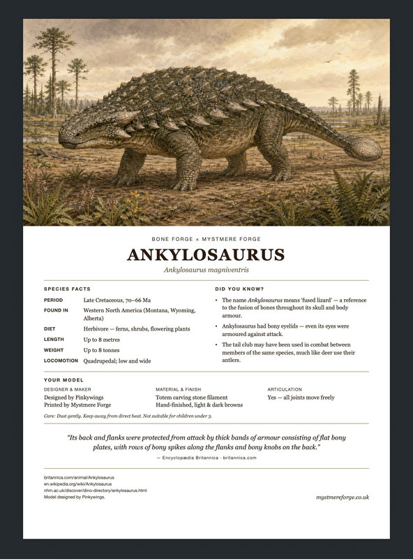 Ankylosaurus Bone Forge Fact Sheet